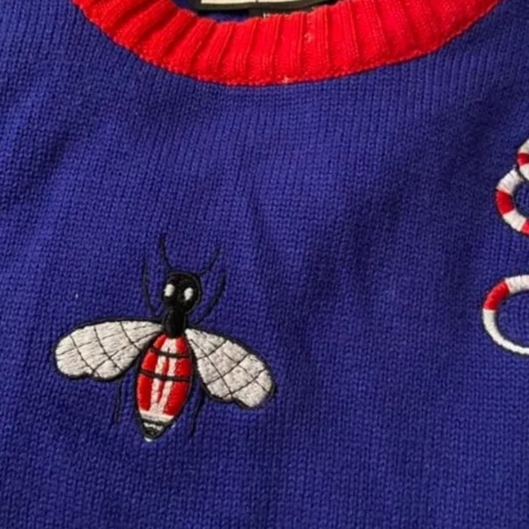 Designer All Over Embroidered Patch Style Fashion Sweater Small/Medium - Picture 11 of 16